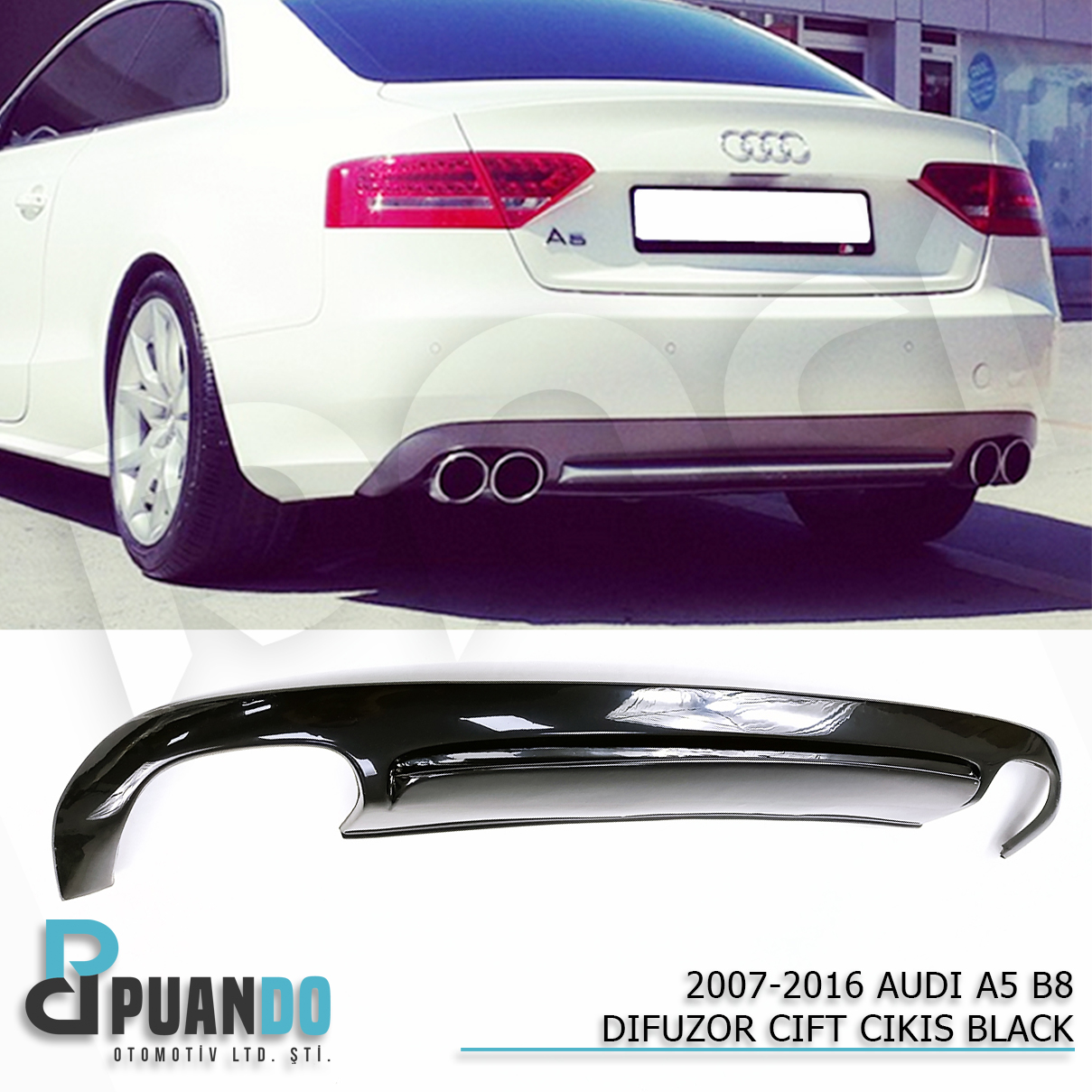 2007-2016 AUDI A5 B8 DIFUZOR S LN CIFT CIKIS BLACK