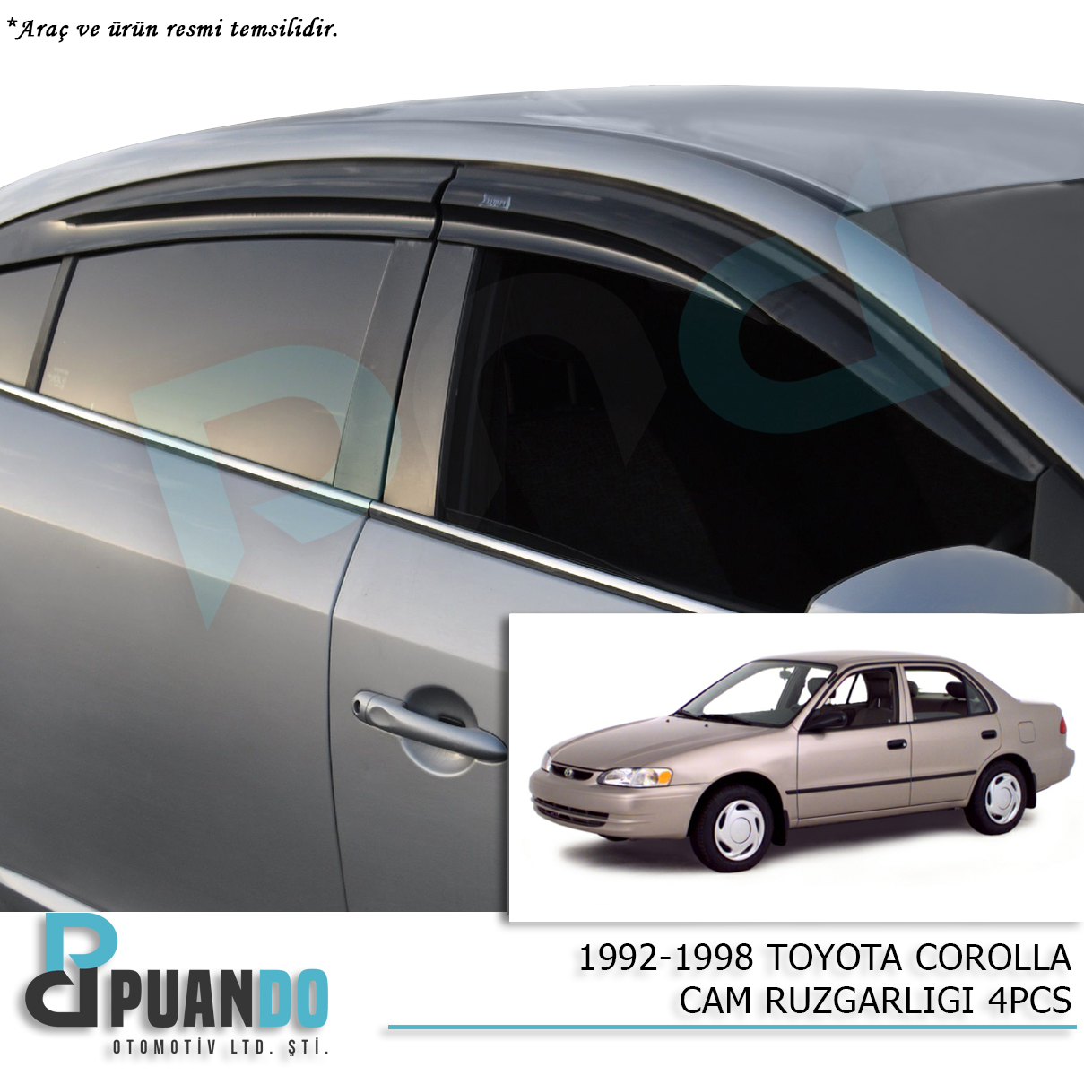 1992-1998 TOYOTA COROLLA CAM RUZGARLIGI 4PCS